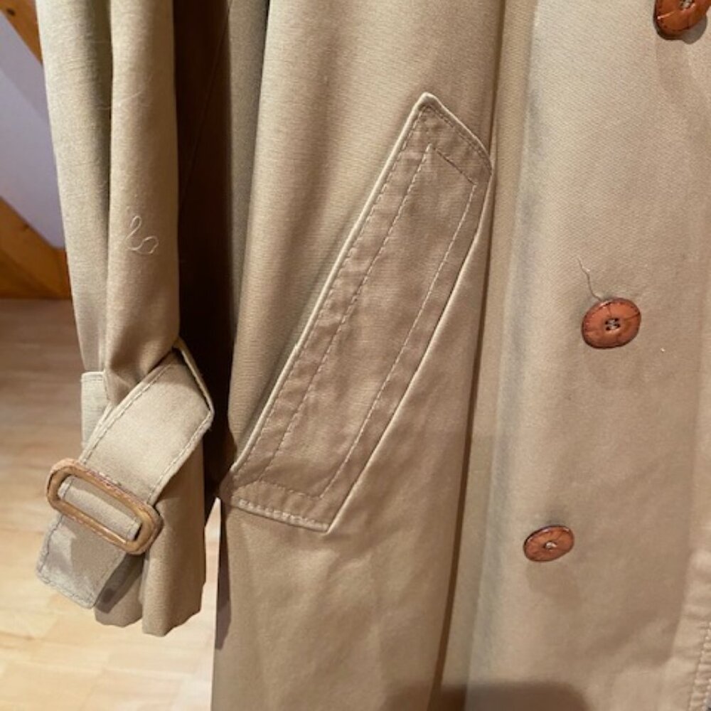 Europe Craft Vintage Trench Coat Beige Dress Coat Removable Wool Liner, Med / L - Picture 14 of 14